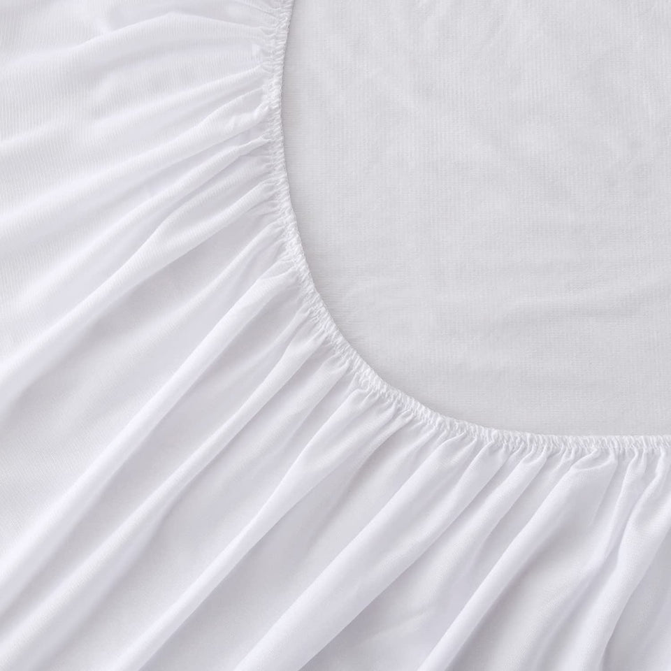 Luxurious Cotton Terry Towelling Waterproof Mattress Protector Moisture Absorbent Breathable Soft Polypropylene Layer Rustle Free Purafresh Treated Fibres - Single Bed (91Cmx190Cm)