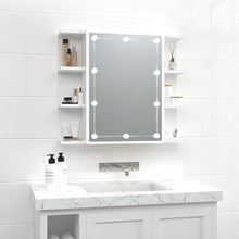 Load image into Gallery viewer, Mirror Cabinet with LED Bathroom Vanity Unit Wall-Mounted Make up Cosmetic Jewellery Dressing Mirror with Storage Shelf White
