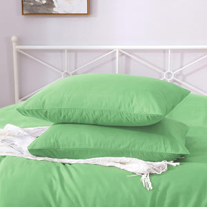 Justlinen- Quilt Cover Set Queen Size - Brushed Microfiber 1200TC Super Soft Duvet Cover Set 3 Pieces with Button Closure, 1 Duvet Cover and 2 Pillowcases(Queen Size, Avocado)