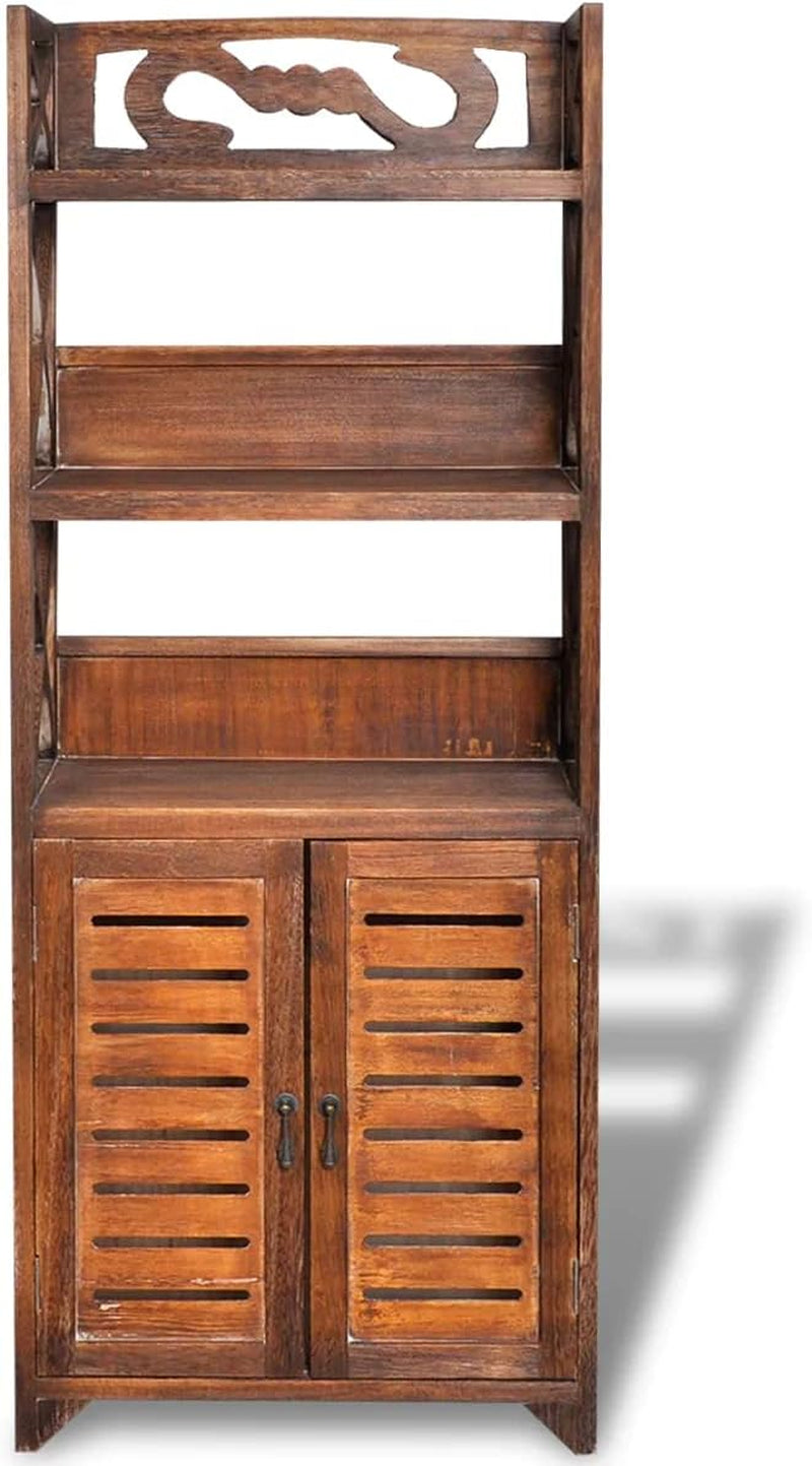 Bathroom Storage Cabinet Cupboard Chest Shelf Albuquerque Wood Brown