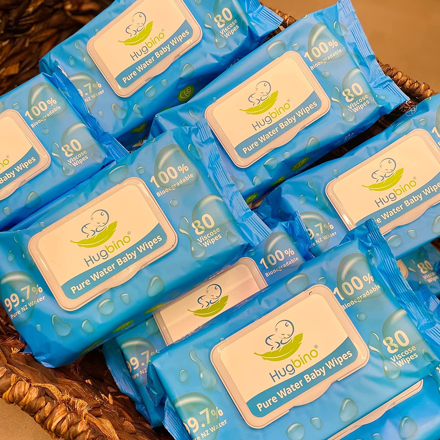 Baby Wipes Bulk Pack 12 X 80Pk - Fragrance Free - Pure NZ Wet Water Wipes - Waterwipe for Baby