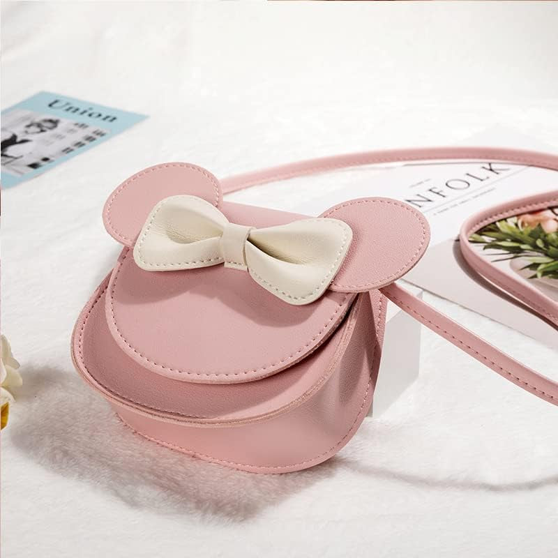 Little Girl Cute Little Mouse Ear Bow Kids Crossbody Purse，Pu Shoulder Handbag for Kids Girls Toddlers