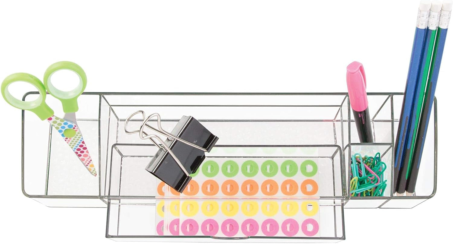 Interdesign Med+ - Makeup and Medicine Cabinet Drawer Caddy Organizer - Clear - 12 X 3 X 3.5 Inches