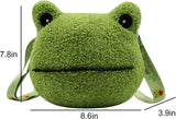 Cute Frog Crossbody Shoulder Bag Coin Purse Plush Mini Cartoon Satchel Handbags for Kids Girls Boys Women, C Green, One Size, Unique,Crossbody