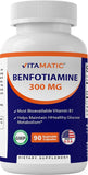 Benfotiamine 300 Mg 90 Vegetarian Capsules - Also Called Fat Soluble Vitamin B1 (90 Count (Pack of 1))
