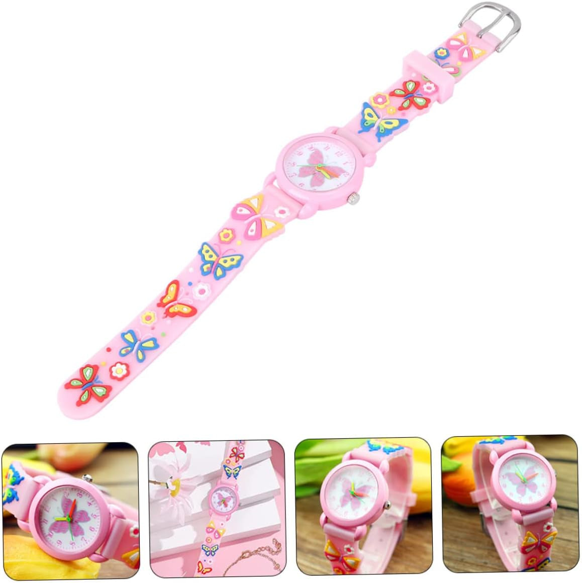 Butterfly Watch Girl Watch Ornament for Kids Toddler Watches Kids Watches for Girl Kids Watch Ornament Funny Kids Watch Plastic Pink Adorable Cartoon Watch Adorable Toddlers Watch