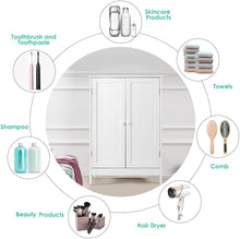 Load image into Gallery viewer, Bathroom Floor Cabinet W/Double Doors, Floor Storage Cabinet W/Shelf, Free Standing Toilet Storage Unit, Laundry Cupboard, Entryway Utility Organizer Cabinet for Bathroom, Kitchen (White)
