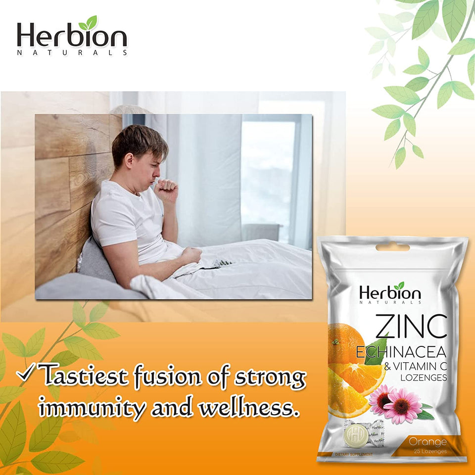 Zinc, Echinacea & Vitamin C Lozenges with Natural Orange Flavor - 25 CT – Dietary Supplement – Supports Immune System – Promotes Overall Good Health for Adults and Children 5+