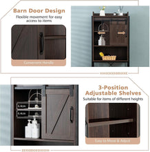 Load image into Gallery viewer, Over-The-Toilet 4-Tier Storage Cabinet, Freestanding Bathroom Organizer W/Adjustable Shelf &amp; Sliding Cabinet Door, Multifunctional Bathroom Space Saver (Brown)
