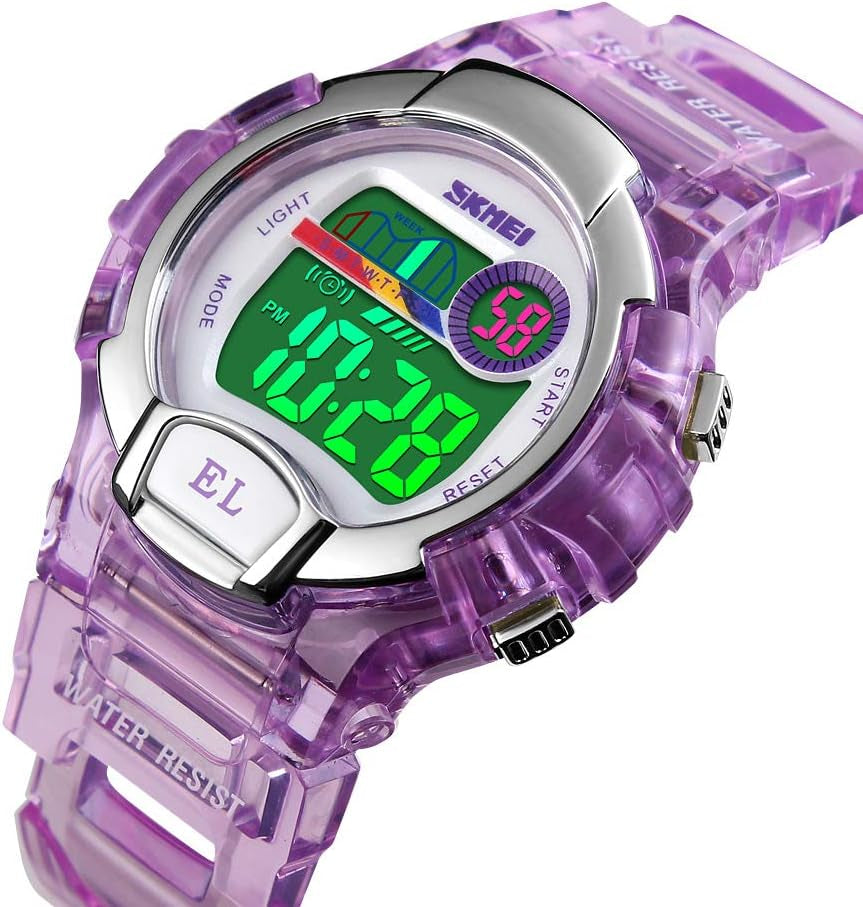 Kids Digital Waterproof Watch, Girls Sport Outdoor Colorful Luminous Boys Wristwatches with Alarm Stopwatch