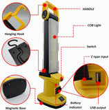 Cordless Work Light,  Rechargeable Work Desk Lamp, 750 Lumen ×2 Foldable Double-Sided Lamp, Can Be Used as Trouble Light, Underhood Light，Outdoor Lights.