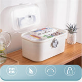 Medicine Organizer Box First Aid Health Emergency Storage Box Large Capacity Medicine Storage Bins with Lid (L)