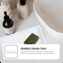 Load image into Gallery viewer, White Serving Tray Bathroom Toiletries Tray Resin Jewelry Storage Tray Marble Pattern Storage Tray Bathroom Toiletries Tray Sundries Storage Tray White Vanity Table
