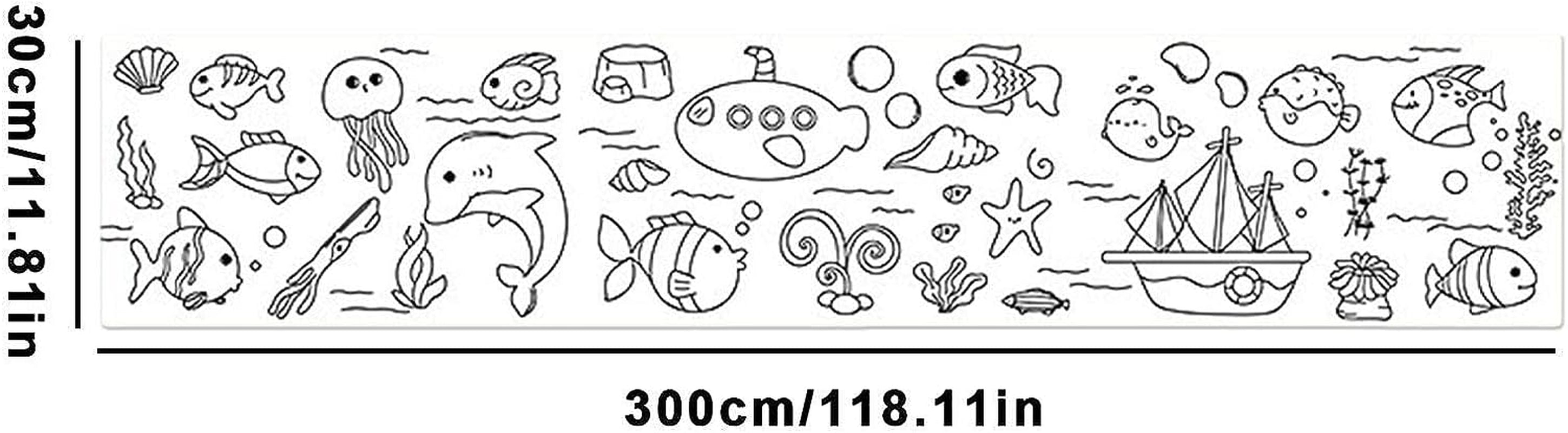 Children'S Drawing Paper | Sticky Drawing Roll Paper | DIY Wall Coloring Stickers Childrens Drawing Paper Roll for Kids Gift