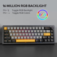 Load image into Gallery viewer, EK68 65% Gasket NKRO Hot Swappable 2.4Ghz/Bluetooth 5.0/USB-C Wired Mechanical Gaming Keyboard with Knob, South-Facing LED, 3000Mah Battery, RGB Backlight for Win/Mac(Flamingo Switch
