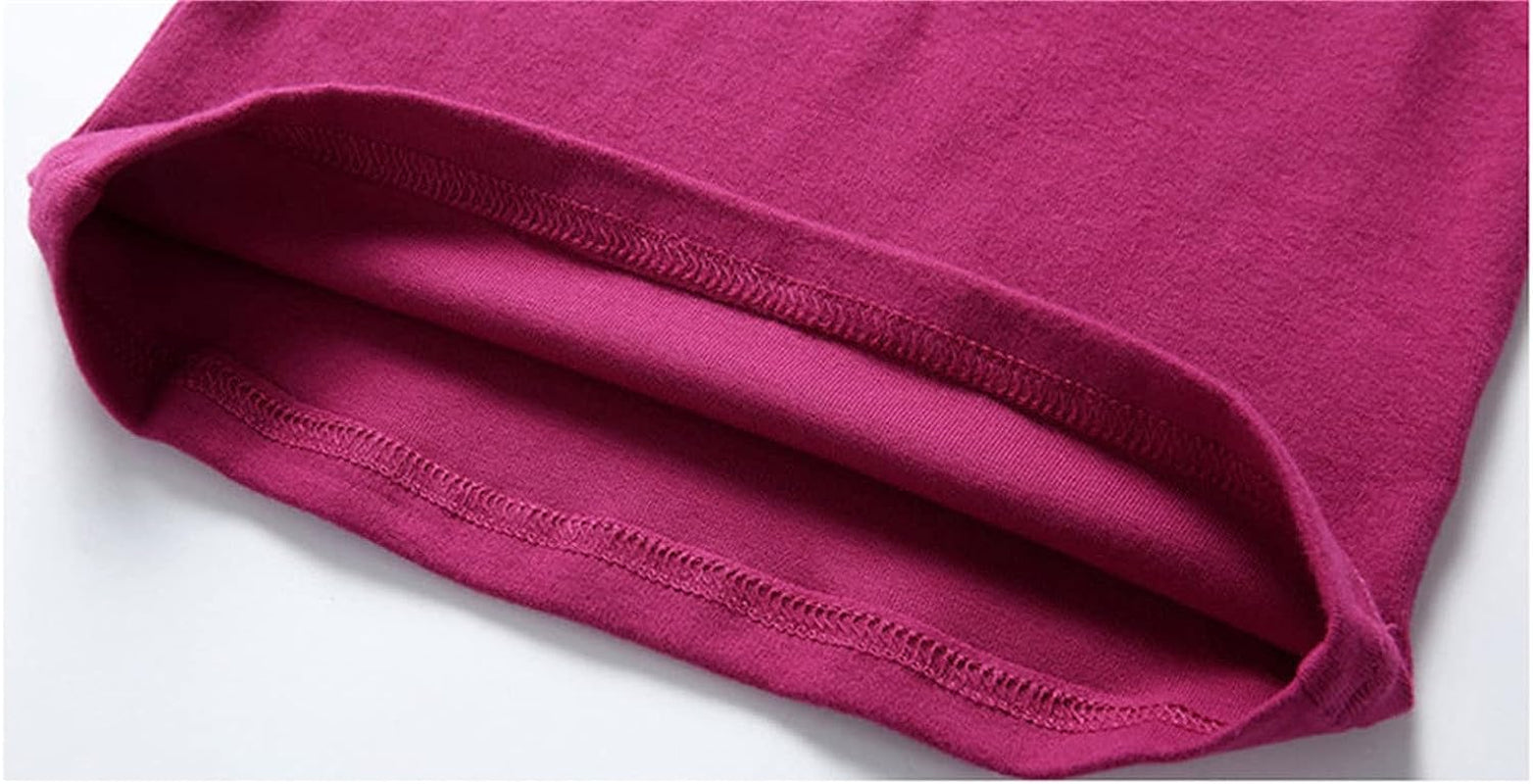 Girls Crew Neck T-Shirt Soft Warm Base Layer Toddler Little Kids Cotton Long Sleeve Tops