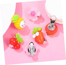 Load image into Gallery viewer, 6 Pairs Ear Clip Kids Earings Little Girl Earrings Clip Earrings Girl Clip on Earrings Cartoon Earring for Kids Fake Ear Stud Ear Clips for Girls，Kids Ear Decorations Play Earrings

