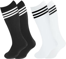 Load image into Gallery viewer, Kids Child Soccer Socks Cotton Toddler Soccer Socks Stripes Knee High Tube Socks Sport Kids Stockings for Boys Girls
