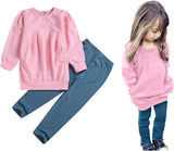 Toddler Girls Clothes Winter Warm Long Sleeve Tops+Long Pants Set