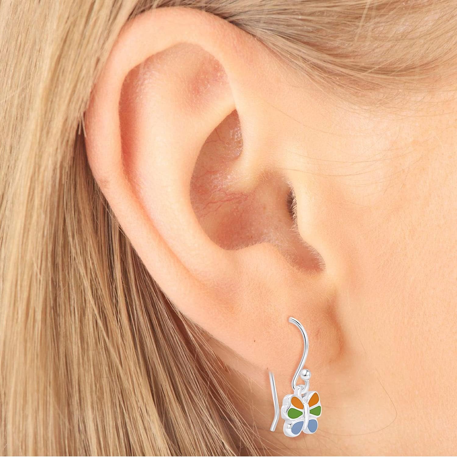 BLING BIJOUX - GIRLS SILVER EARRINGS - Sterling Silver Dangle Earrings - Women'S Jewellery, Kids Jewellery and Gifts - Hypoallergenic Earrings Hooks.