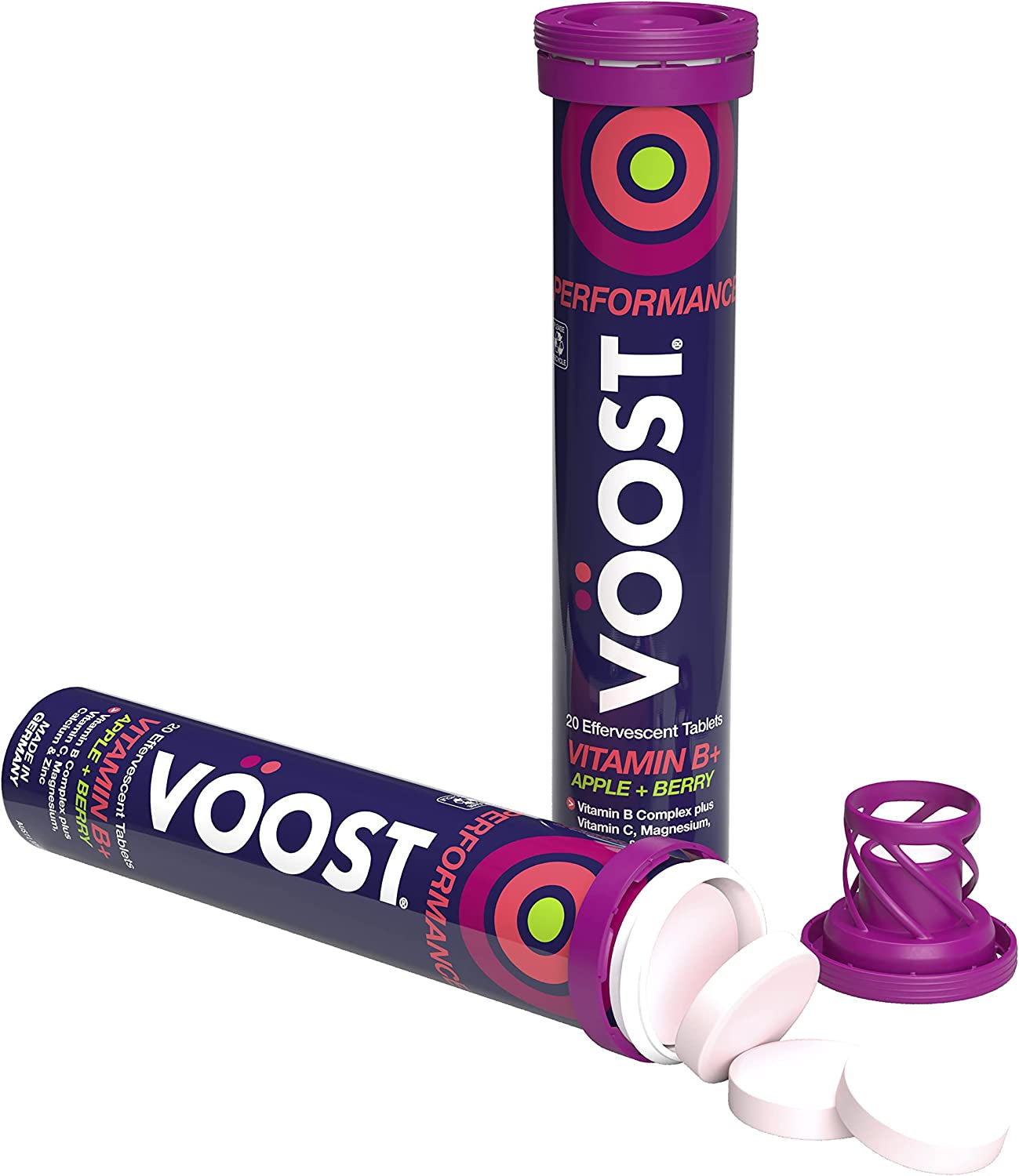VÖOST Performance Vitamin B+ Apple + Berry Effervescent Tablets 20 Pack