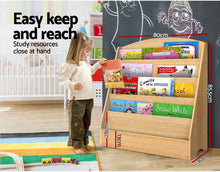 Load image into Gallery viewer, Kids Bookcase, Keezi 5-Tier Wooden Kids Bookshelf Magazines Display Rack Stand - Natural
