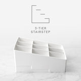 Shelfbin 3-Tier Packet and Snack Bin Divided Basket for Kitchen Pantry and Cabinet Organization, Large, White