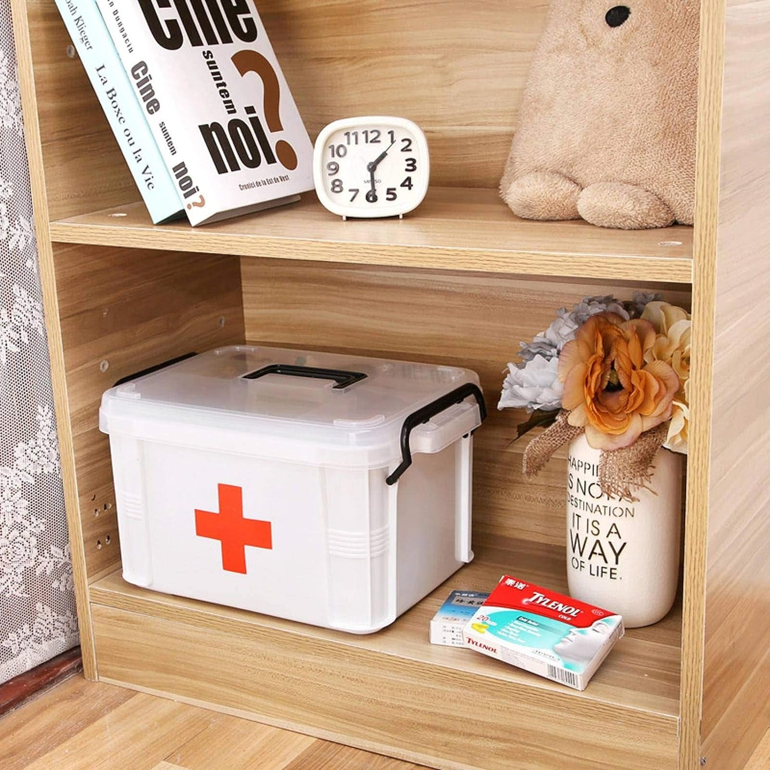 Family First Aid Medicine Box Plastic Storage Box Enlarged Thickening Portable Portable Medicine Storage Box