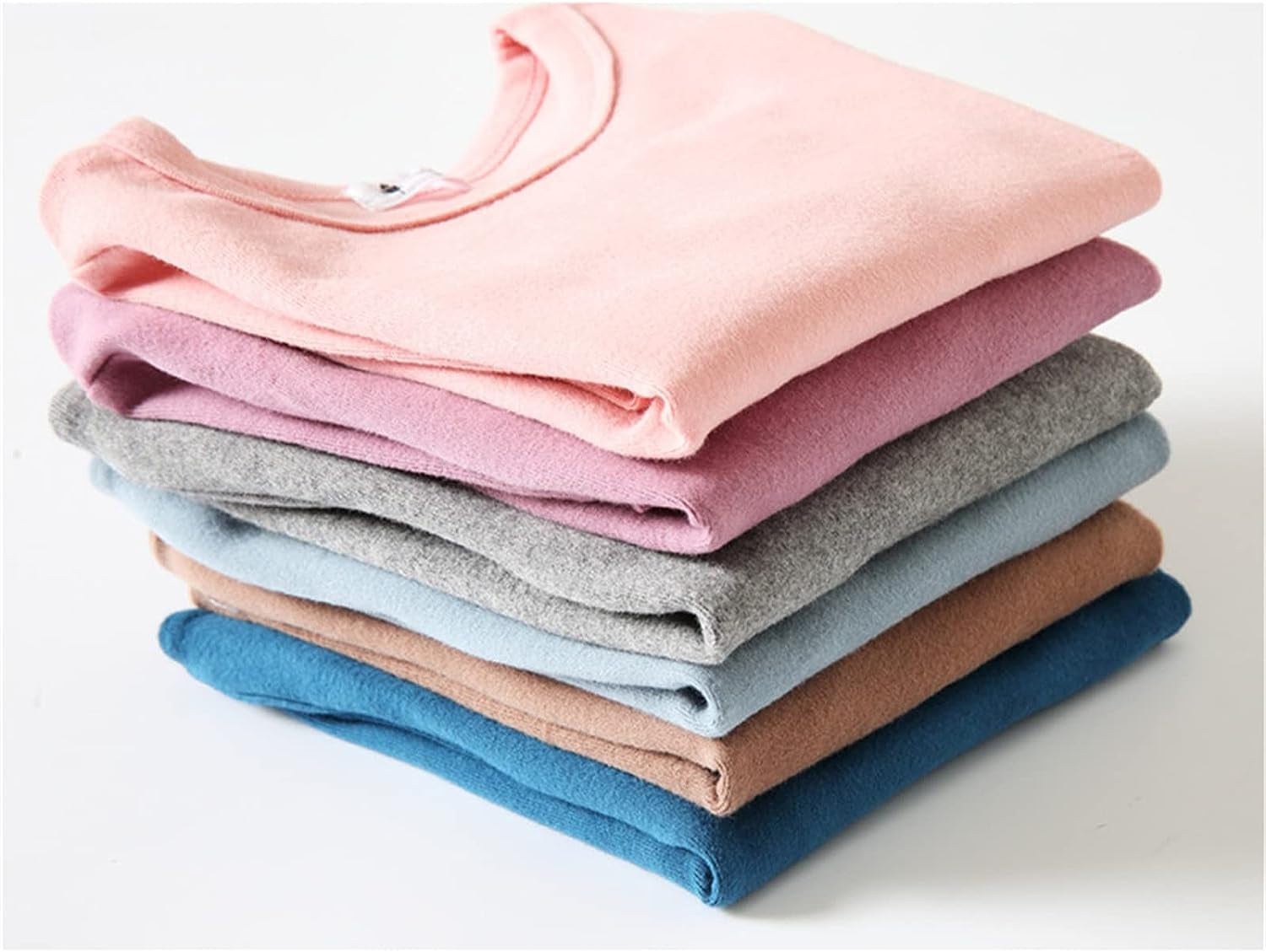 Girls Crew Neck T-Shirt Soft Warm Base Layer Toddler Little Kids Cotton Long Sleeve Tops