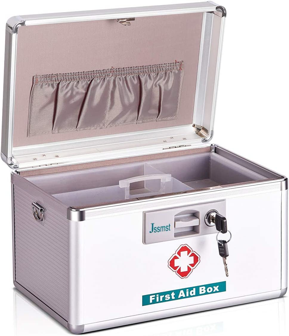 Locking Medicine Box - New Version Medical Box with Drugs Storage for Home Use, 11.4 X 8.1 X7.4 Inches, New(Mc14020)