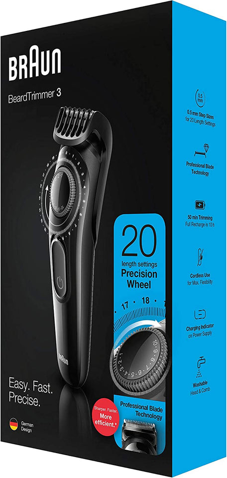 Beard Trimmer Bt3222, and Hair Clipper, 20 Length Settings, Black