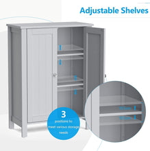 Load image into Gallery viewer, Bathroom Floor Storage Cabinet, Free Standing Storage Organizer, with Double Door, Adjustable Shelf, Modern Home Furniture, 60Cm X 30Cm X 80Cm (Grey)
