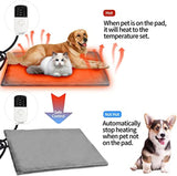 Pet Heating Pad AU Plug, Electric Heating Mat for Dogs Cats 45 X 45 Cm with 4 Timer and 9 Temperature Levels Electric Blanket Chew Resistant Cable and Removable Crystal Velvet Cover