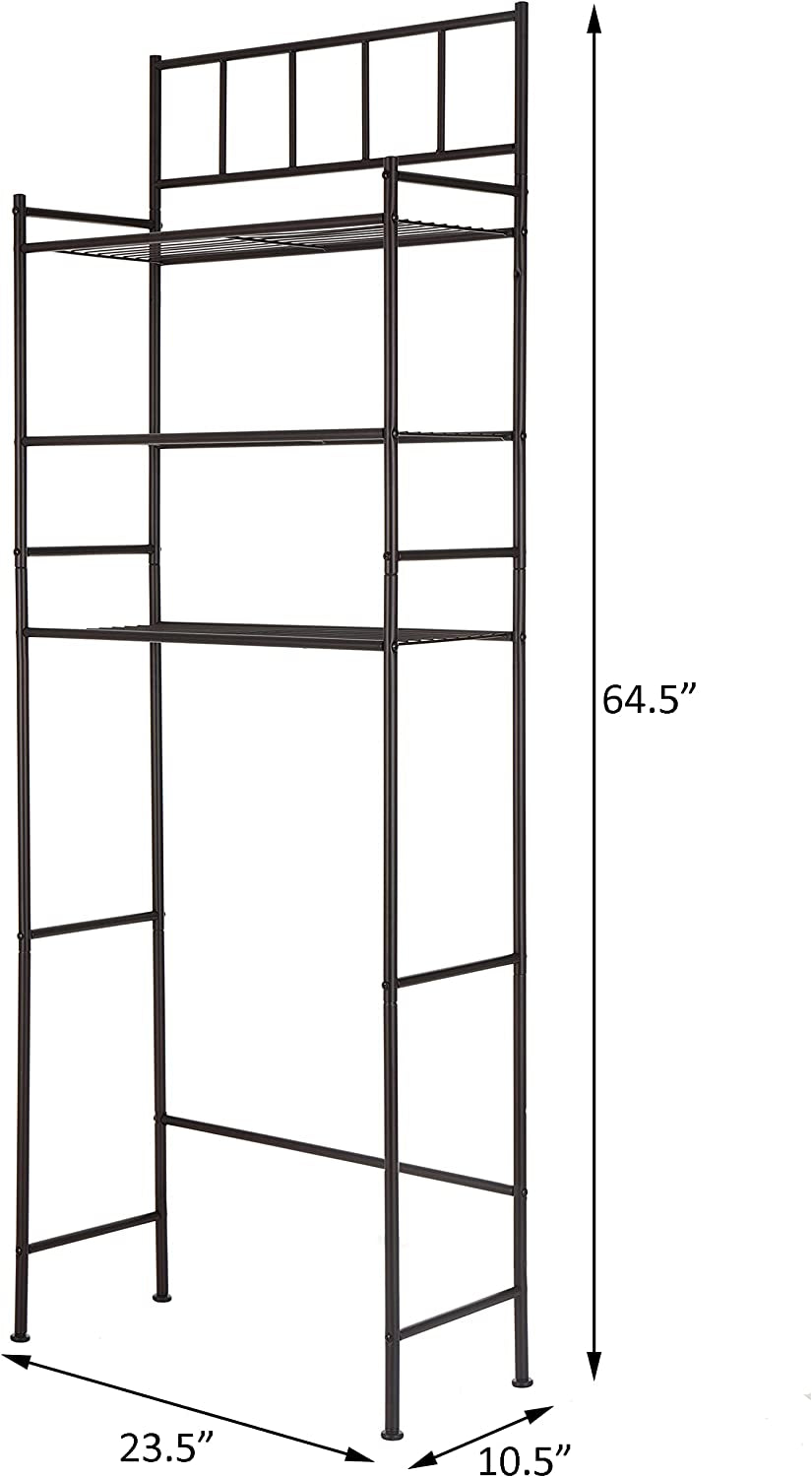 3 Shelf Bathroom Space Saver over the Toilet Rack Bathroom Corner Stand Storage Organizer Accessories Bathroom Cabinet Tower Shelf with ORB Finish 23.5" W X 10.5" D X 64.5" H