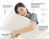 100% Mulberry Silk Pillowcase for Hair & Skin - Luxury Hypoallergenic Both Side Silk (Queen Size, 50X75Cm) (Ivory White)