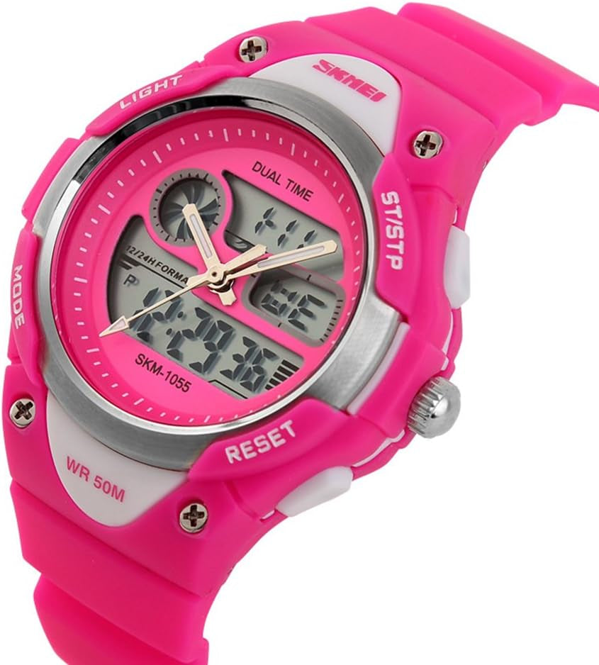 Kids Teens Girls Waterproof Sports Digital Watches Timer with Alarm Stopwatch 7 Colorful Luminous for Age 6-15
