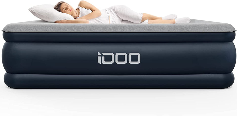 Queen Size Air Mattress, Inflatable Airbed with Built-In Pump, 3 Mins Quick Self-Inflation/Deflation, Comfortable Top Surface Blow up Bed for Home Portable Camping Travel, 80X60X18In, 650Lb MAX