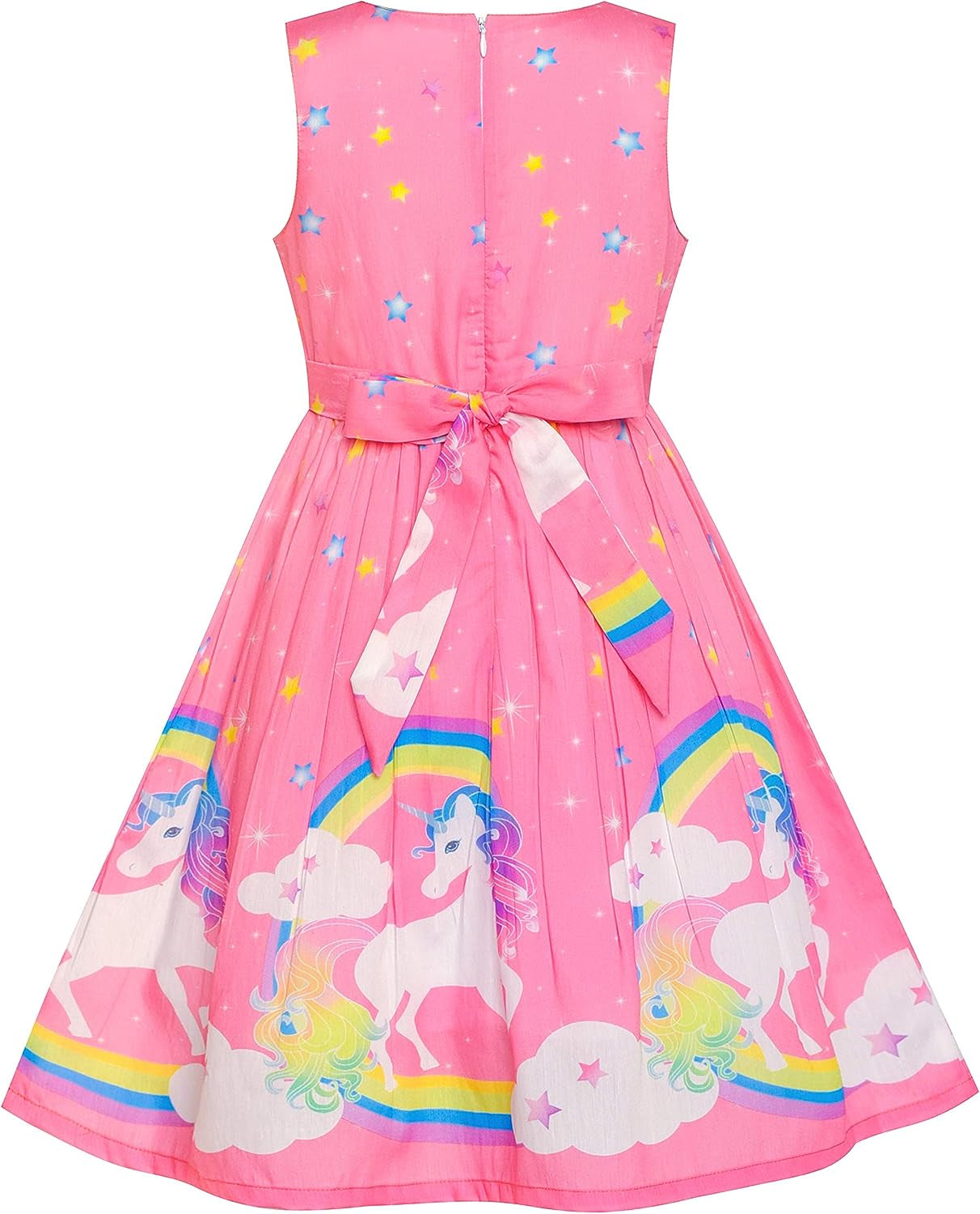 Girls Dress Purple Rose Flower Double Bow Tie Party Kids Sundress