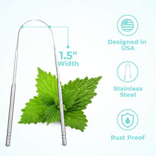 Load image into Gallery viewer, Tongue Scraper with Cases (2 Pack), Reduce Bad Breath, Stainless Steel Tongue Cleaners, Metal Tounge Scrappers, Tongue Scraper Cleaners, Easy to Use and Clean Tongue Scrapers Adults
