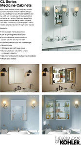 CB-CLC3026FS 30" W X 26" H Two-Door Bathroom Medicine Cabinet with Mirror, Recessed or Surface Mount Bathroom Wall Cabinet, Beveled Edges,Silver