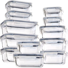 Load image into Gallery viewer, Glass Food Storage Containers with Lids Airtight, Glass Meal Prep Containers for Lunch Food Storage with Lids, 24 Pcs Glass Food Container Set-100% Leak Proof -BPA Free-Microwave, Oven, Freezer and Dishwasher Safe
