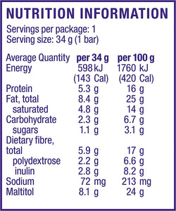 Endulge Caramel Nut Chew Bars | Keto Friendly Bars | 5 X 34G Low Carb Caramel Chocolate Bars | Low Carb, Low Sugar, High Fibre | 5 Bar Pack