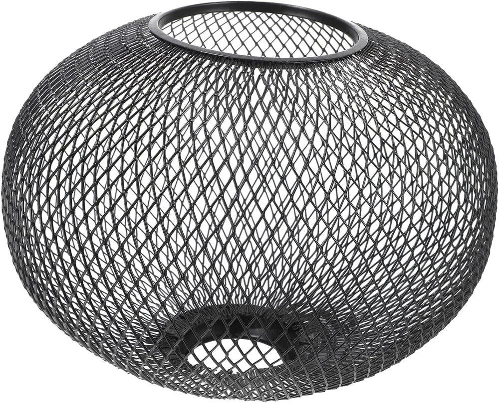 Wrought Iron Lampshade Vintage Light Bulbs Rattan Pendant Woven Clip on Lamp Shade Drum Lampshae Cover Lampshades for Bulb Fixture Guard Black,Xajd54D4511R7