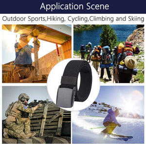 Men'S Elastic Stretch Belts, Webbing Canvas Sports Belt for Men Women with Plastic Buckle for Outdoor Work Travel Golf, Adjustable Casual Belts for Pants Size below 46 Inches [49"Long 1.5"Wide]