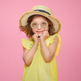 Round Flower Sunglasses Girls Cute Flower Shaped Glasses Outdoor Beach Summer Sunglasses Eyewear UV400 for Kids