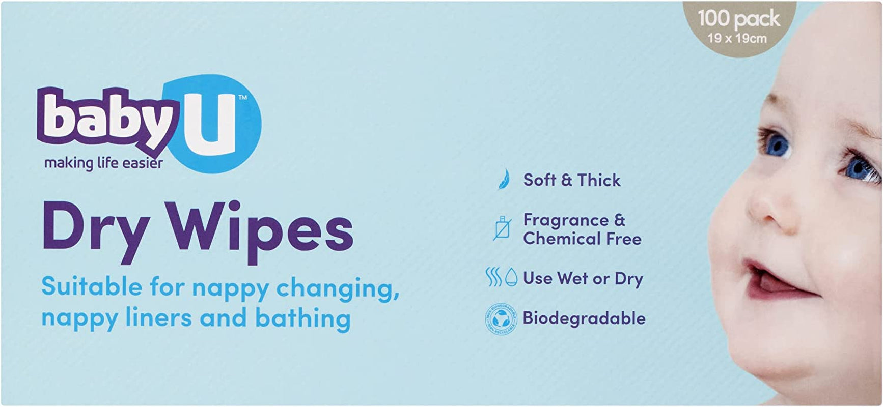 Babyu Dry Wipes 600Pk, 6 X 100Pk