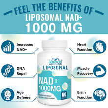Load image into Gallery viewer, Liposomal NAD+ 1000 MG — Supplement — Supports Energy and Metabolism — Promotes Healthy Aging — Enhances Brain Function — 120 Day Supply
