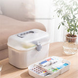 Medicine Organizer Box First Aid Health Emergency Storage Box Large Capacity Medicine Storage Bins with Lid (L)