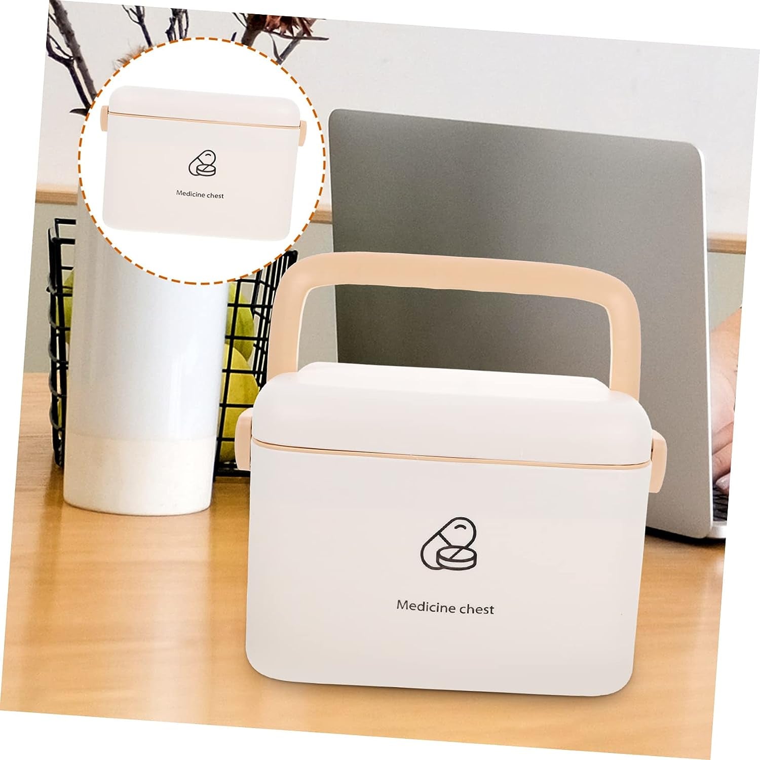 Box Medicine Storage Large Makeup Case First Aid Container Cosmetic Cases for Traveling Time Lock Box Household Medicine Box Storage Box with Lock Medicine Cabinet Cosmetics Box