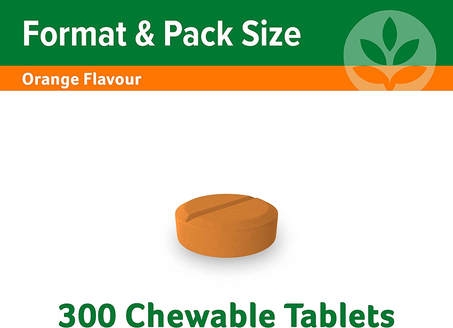 Sugarless Vitamin C for Immune Support 500Mg - Reduces the Duration and Relieves Severity of Common Cold Symptoms - 300 Orange Flavour Chewable Tablets